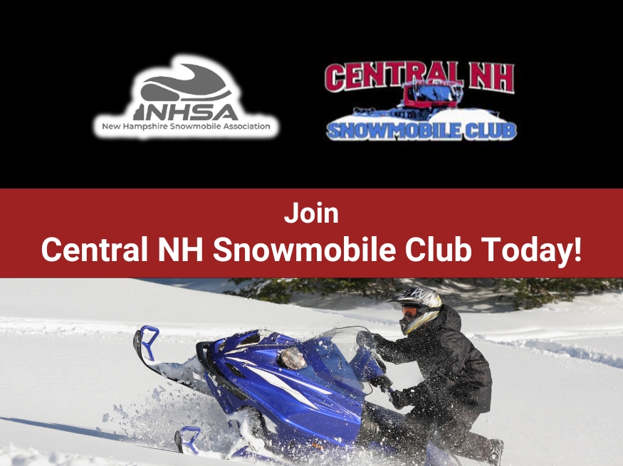 Join Central NH Snowmobile Club through NHSA. New Hampshire Snowmobile Association offers 2023 membership form for snowmobile clubs in New Hampshire.